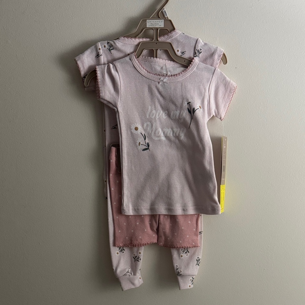 Pink Floral Kids Pajamas Set (2)